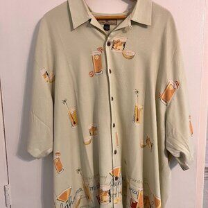 Tommy Bahama Silk Shirt XXL Tropical Drinks